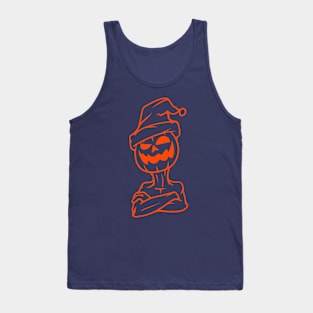 Spooky Pumpkin in Christmas (or Halloween) out line Tank Top